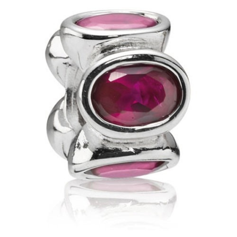 Pandora Red Oval Lights Charm Silver 925 Stone Bead Spacer 790311SRU Bracelet